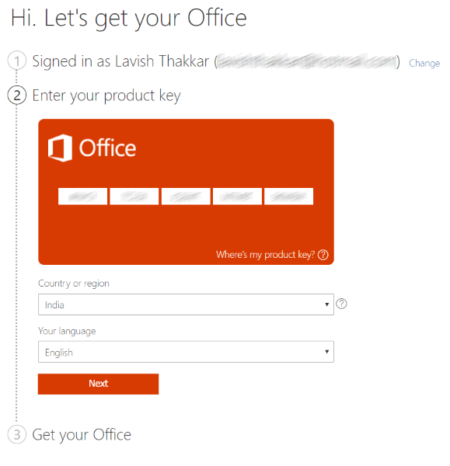 microsoft office 2016 using office 365 product key